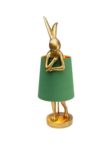 Lampada Tavolo Rabbit Oro Verde 68 Cm