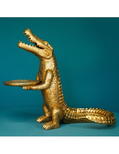 Tavolino Crocodile Gold 60X32X53Cm