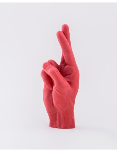 Candle Hand Crossed Fingers Red