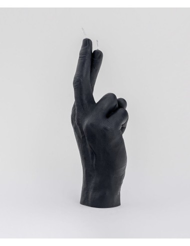 Candle Hand Crossed Fingers Black