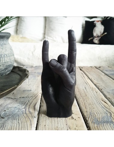 Candle Hand You Rock Black
