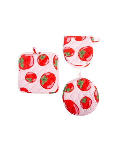 TOMATOES OVEN MITT AND CLOTH SET