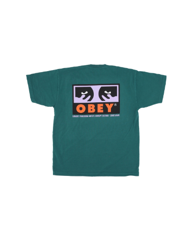 Maglietta uomo subvert heavyweight Classic Adventure box tee verde OBEY