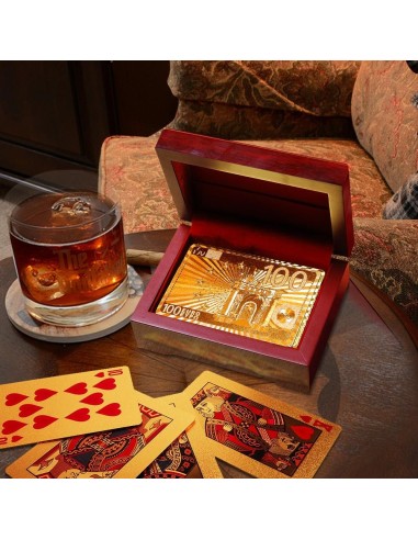 GOLD PLAYING CARDS IN BOX