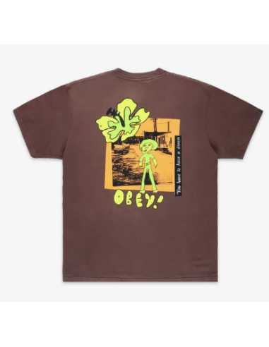 OBEY YOU HAVE TO HAVE A DREAM CLASSIC PIGMENT TEE JAVA BROWN